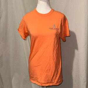 women's orange Simply Southern floral & geometric crab graphic tshirt size small